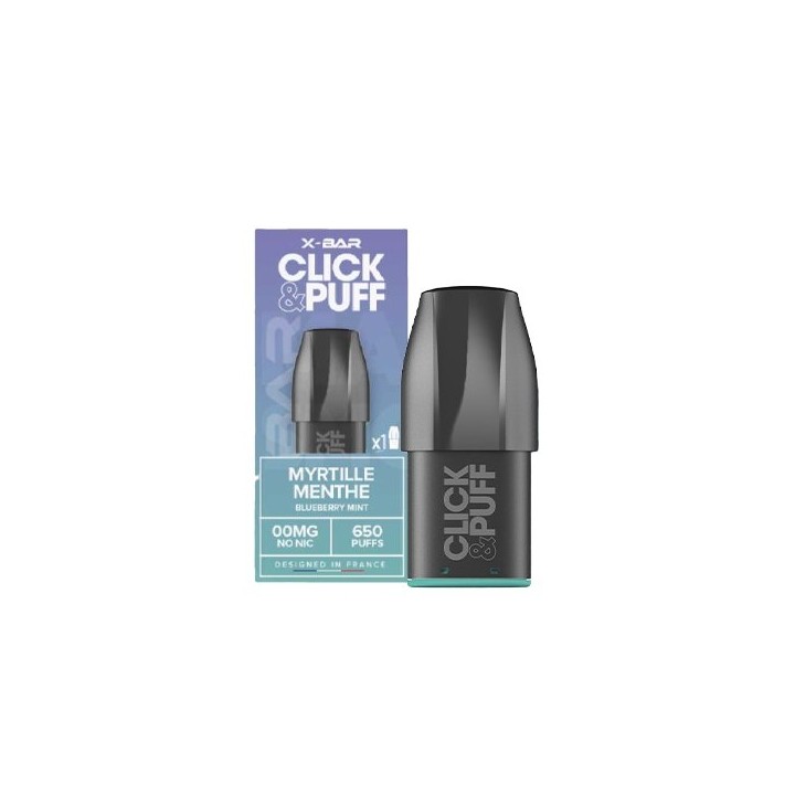 Cartouche Click & Puff Myrtille Menthe de X-Bar