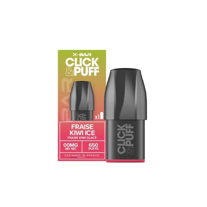 Cartouche Click & Puff Fraise Kiwi Ice de X-Bar