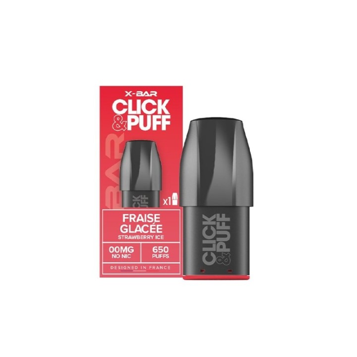 Cartouche Click & Puff  Fraise Glacée de X-Bar