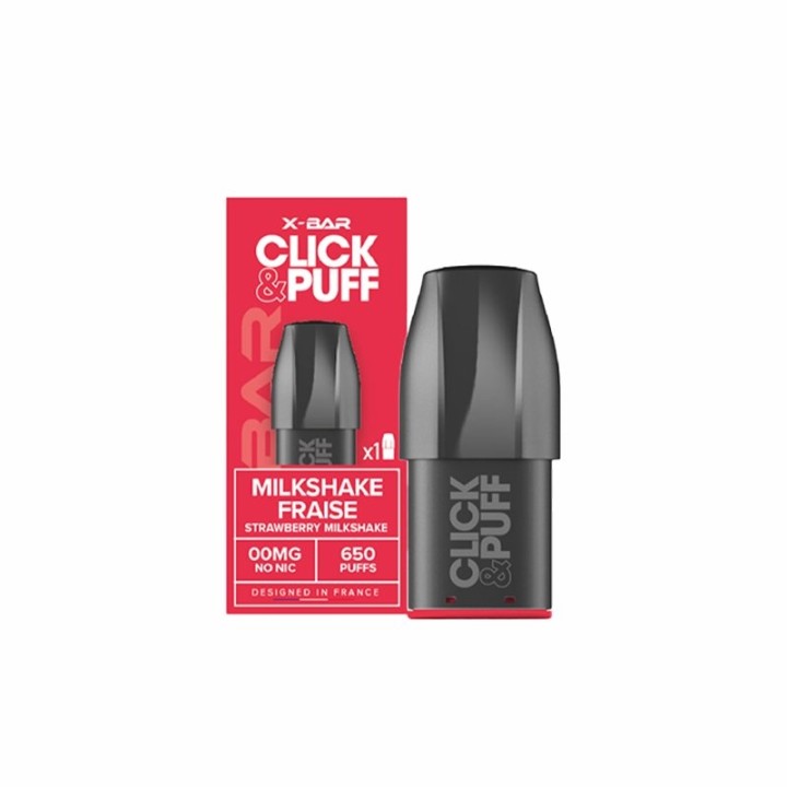 Cartouche Click & Puff Milkshake Fraise de X-Bar