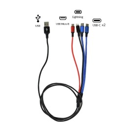 Câble USB 4-en-1: 2 Type-C / 1 Micro USB / 1 Lightning